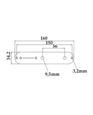 Telecaster chrome Control Plate 9,5mm 3/8"  + screws