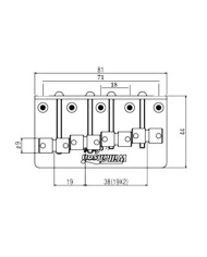 Wilkinson Chrome Bass Tailpiece, 4 Barrel style brass saddles