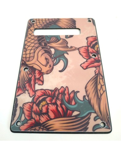 Rückplatte Carp Koï Tattoo im modernen Stil WD Custom für Fender Stratocaster