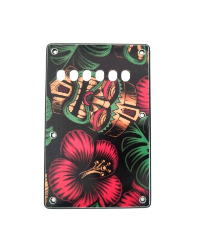 WD Custom Vintage Aloha Tiki Rückplatte für Fender Stratocaster