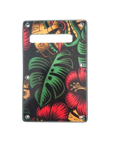 Moderne Aloha Tiki Rückplatte von WD Custom für Fender Stratocaster