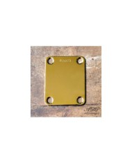 Plaque  Fixation Manche Neck Plate pour Strat Tele, P-J-Bass Serial Number Gold