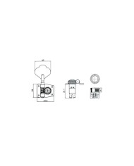 4 Bassmechaniken 2+2 mit reversiblen Getrieben, Schwarz, 14-mm-Achse