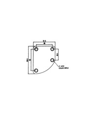 Plaque de Manche courbe, chrome + 4 vis