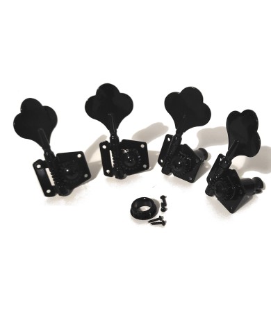 4 Bassmechaniken links, mit umkehrbarem Getriebe, schwarz, 14mm