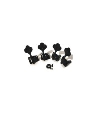 4 Bassmechaniken links, mit umkehrbarem Getriebe, schwarz, 14mm
