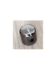 1 Metallknopf Cosmo Black im Telecaster-Stil, weißer Markierungsstrich, für SolidShaft-Potis 6,35mm (1/4")