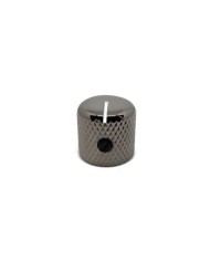 1 Metallknopf Cosmo Black im Telecaster-Stil, weißer Markierungsstrich, für SolidShaft-Potis 6,35mm (1/4")