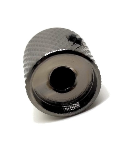 1 Metallknopf Cosmo Black im Telecaster-Stil, weißer Markierungsstrich, für SolidShaft-Potis 6,35mm (1/4")