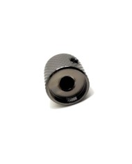 1 Metallknopf Cosmo Black im Telecaster-Stil, weißer Markierungsstrich, für SolidShaft-Potis 6,35mm (1/4")