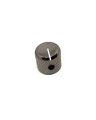 2 Metallknöpfe Cosmo Black im Telecaster-Stil, weißer Markierungsstrich, für SolidShaft-Potis 6,35mm (1/4")