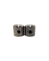 2 Boutons metal cosmo Black style telecaster Trait blanc pour pots SolidShaft 6,35mm (1/4")