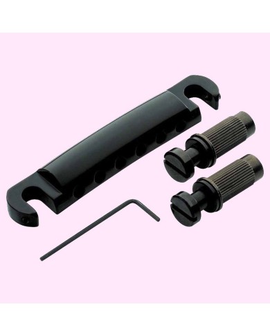 TonePros T1ZS-B Verriegelbarer Gibson StopTail Style Saitenhalter, US-Gewinde 5/16"-24, Schwarz