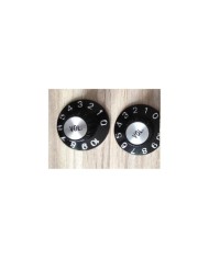 2 schwarze Volume-Reglerknöpfe, Witch Hat, Silver Reflector, für US-Potis