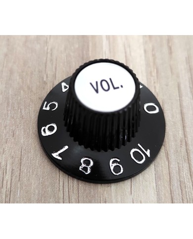 2 schwarze Volume-Reglerknöpfe, Witch Hat, Silver Reflector, für US-Potis