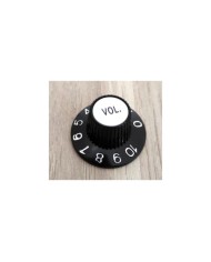2 schwarze Volume-Reglerknöpfe, Witch Hat, Silver Reflector, für US-Potis