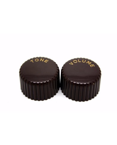 2 braune Harmony Cupcake Tone- und Volumenknöpfe, 1" x 5/8"