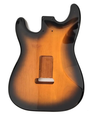 dos du Corps de guitare électrique Stratocaster SSS sunburst 2 tons