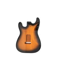 Rückseite des Stratocaster SSS E-Gitarrenkorpus, 2-Tone-Sunburst