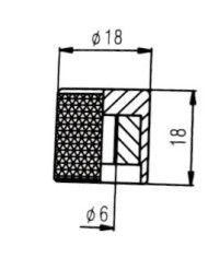 2 Boutons plat Metal Chrome, Grains fins, 18 cannelures pour pots 6mm Tele / Basse