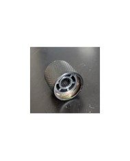 2 Boutons plat Metal Noir, Grains fins, 18 cannelures pour pots 6mm Tele / Basse