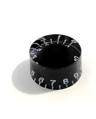 1 Speed Knob im Gibson LP SG Plexi Stil, schwarzer Untergrund, NICHT Bass, metrisch, 18 Splines