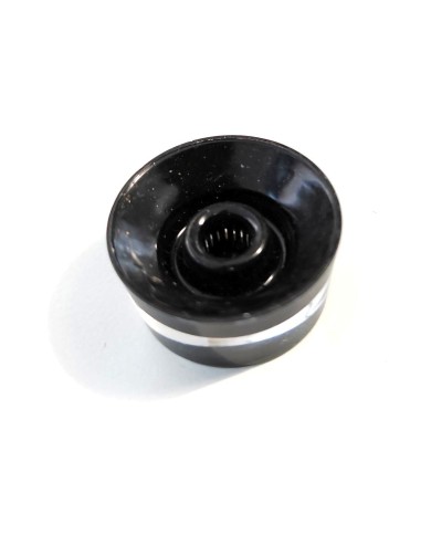 4 Speed Knob Knöpfe im Gibson LP SG Plexi Stil, schwarzer Untergrund, NICHT Bass, metrisch, 18 Splines