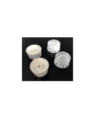 4 Speed Knob Knöpfe im Gibson LP SG Plexi Stil, weißer Hintergrund, ohne Bass, metrisch, 18 Splines