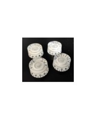 4 Boutons Speed Knob style Gibson LP SG Plexi fond Blanc NON Graves metrique 18 splines