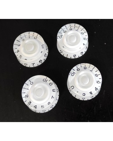 4 Speed Knob Knöpfe im Gibson LP SG Plexi Stil, weißer Hintergrund, ohne Bass, metrisch, 18 Splines