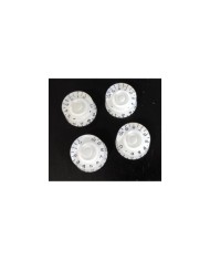 4 Speed Knob Knöpfe im Gibson LP SG Plexi Stil, weißer Hintergrund, ohne Bass, metrisch, 18 Splines