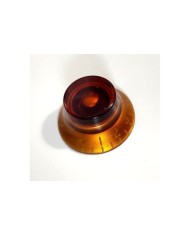 Amberfarbener Plexi Vintage Potiknopf, metrisch, 18 Splines, nicht graviert, LP SG