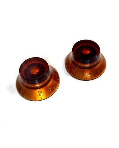 2 Vintage Plexi Potiknöpfe, amber, metrisch, 18 Splines, ohne Schraube, LP SG