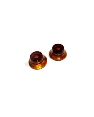 2 Vintage Plexi Potiknöpfe, amber, metrisch, 18 Splines, ohne Schraube, LP SG