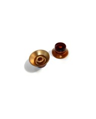 2 Vintage Plexi Potiknöpfe, amber, metrisch, 18 Splines, ohne Schraube, LP SG