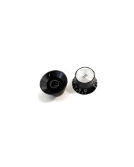 4 Tone- + Volume-Knöpfe im Gibson SG Stil aus schwarzem Plexi, metrisch, nicht gerändelt
