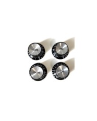 4 Tone- + Volume-Knöpfe im Gibson SG Stil aus schwarzem Plexi, metrisch, nicht gerändelt